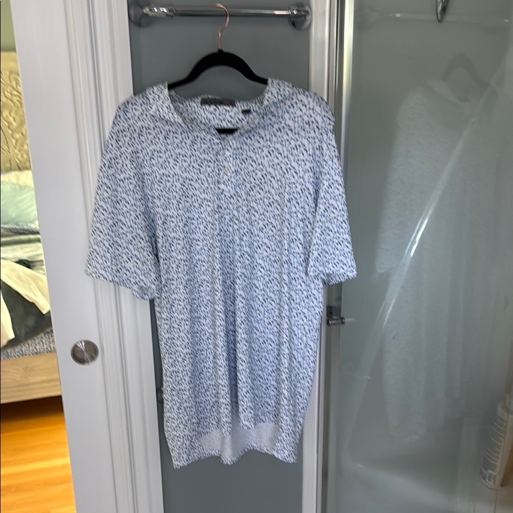 G/FORE Blue and White Casual Button Down Shirt
